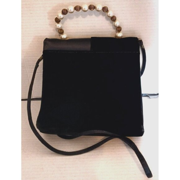 Vintage Black Velvet Evening Bag Handle Strap Made in Canada Purse - Picture 2 of 11